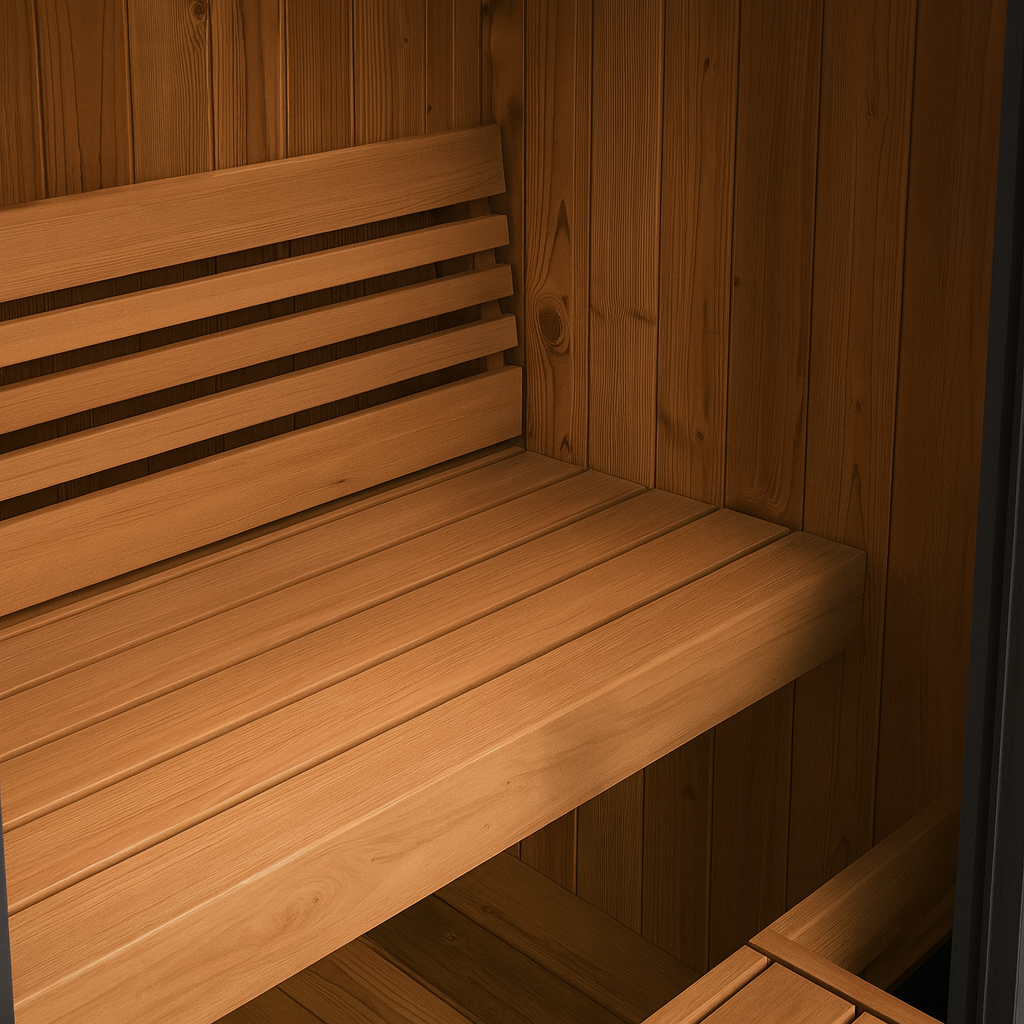 Outdoor Luxury 4-6 Person Cubic Solid Sauna Room_internal design