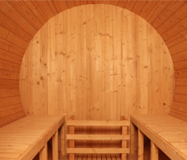 Interior Design of The Outdoor Garden Traditional Barrel Sauna Room