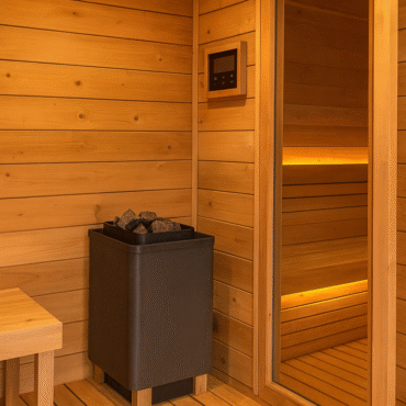 Sauna with Extra Shower Sauna Stove