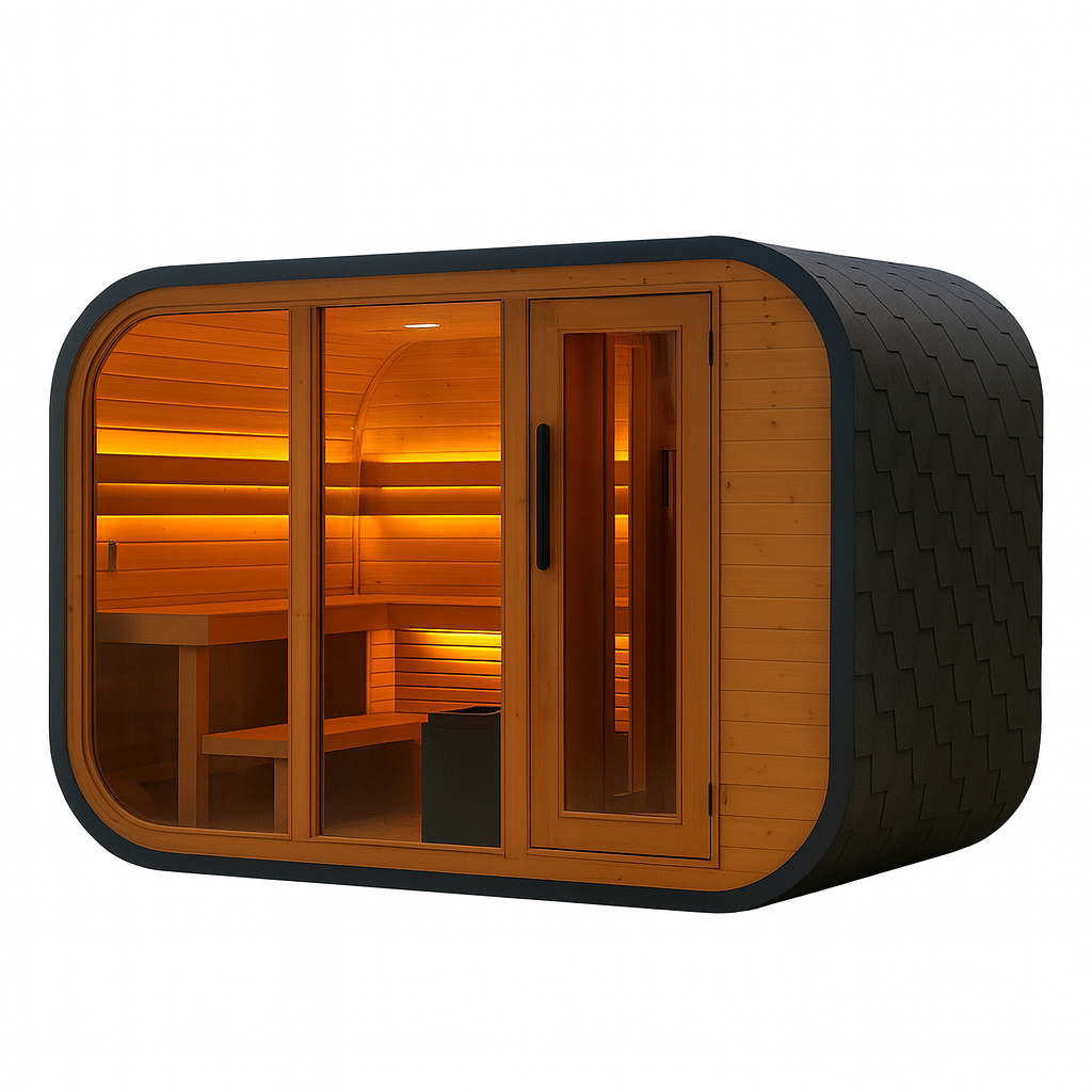 Solid Wood Steam Sauna with Extra Shower