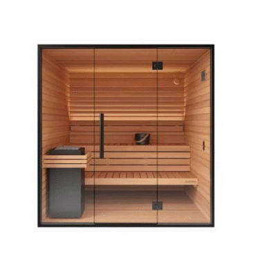 outdoor garden solid wood panoramic steam sauna